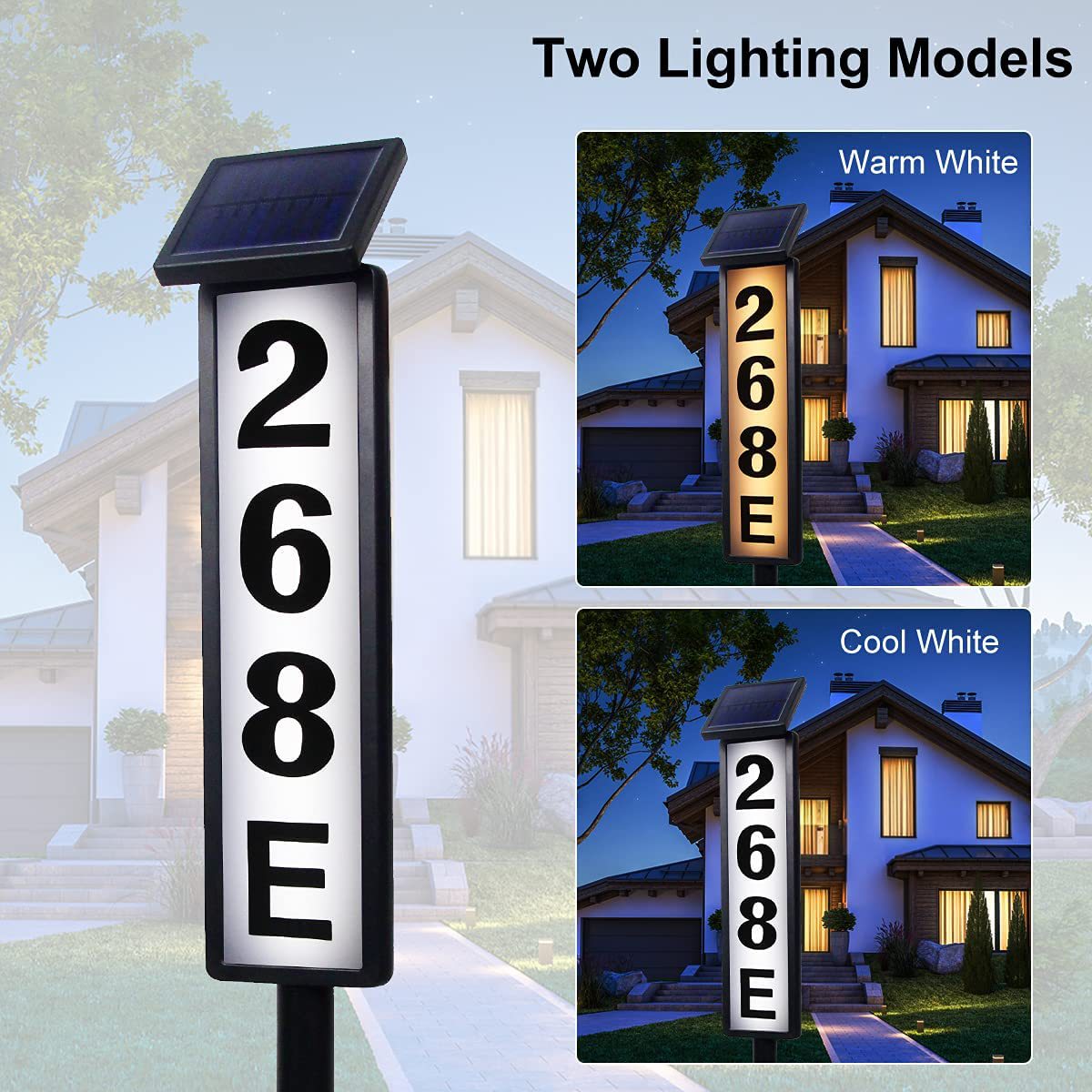 Smart Garden Gate - Solar-Powered Door Sign Lights, Ground-Insert Lawn