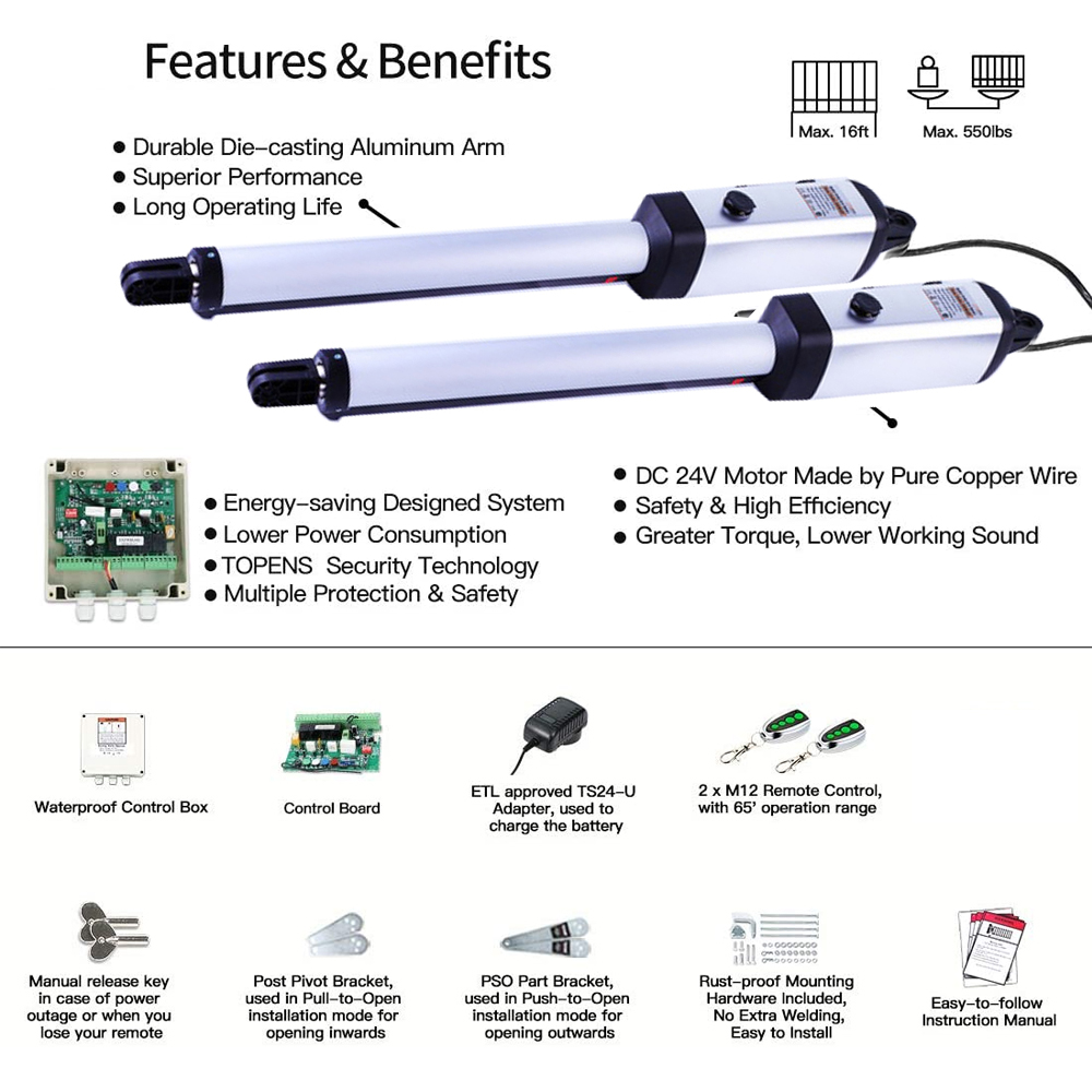 MK702 200KG Auto Swing Gate Op - đánh giá và giá Smart Garden Gate
