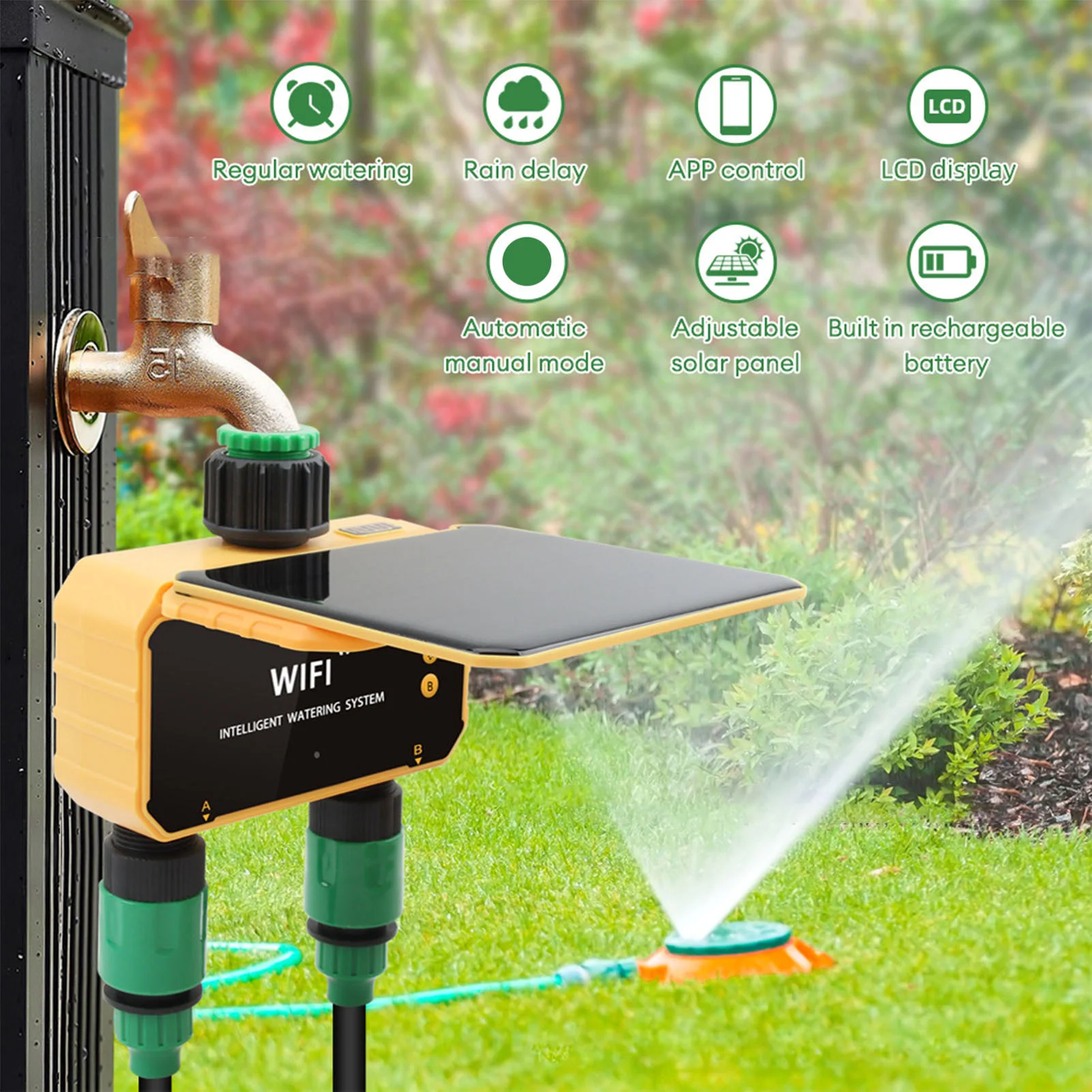 Solar WiFi Smart Irrigation Ti - đánh giá và giá Smart Garden Irrigation