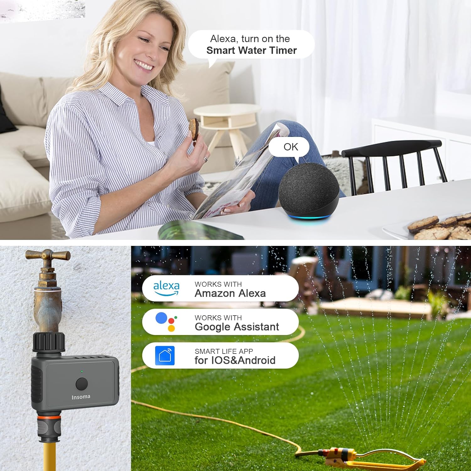 Insoma Wifi Automatic Sprinkle - đánh giá và giá Smart Garden Keeper